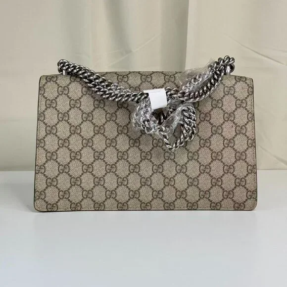 Gucci GG Logo Supreme Medium Dionysus Shoulder Bag with Red Interior - Picture 3 of 8